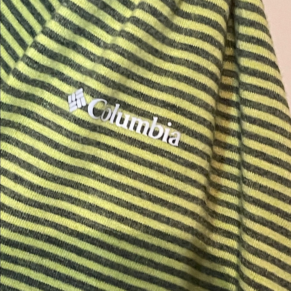 Olive and Light green Striped Quarter-Zip Columbia Pullover Women’s XL - Picture 4 of 8